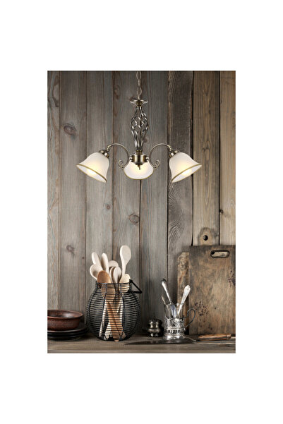 Globo Lighting Odin chandelier 60208-3, 3xE27, white+alamel, IP20, Globo