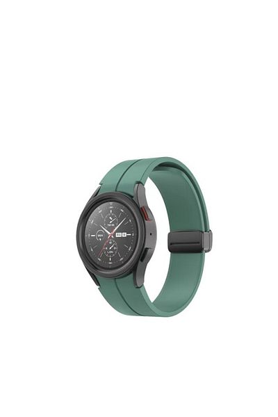 eR D L Silicone strap compatible Samsung Galaxy Watch 5, 4, 5 Pro, 4 Classic, dark green, strap width 20mm