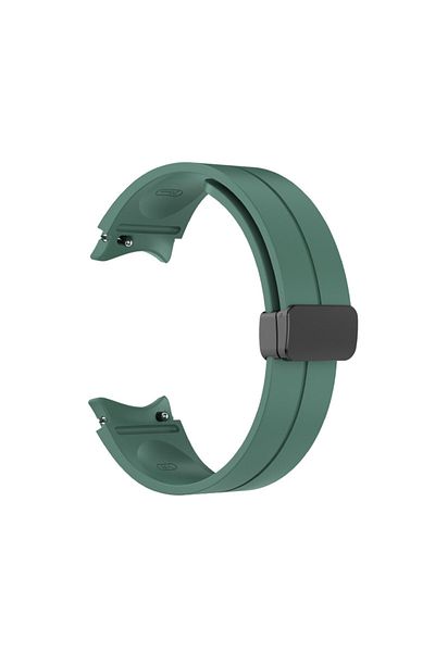 eR D L Silicone strap compatible Samsung Galaxy Watch 5, 4, 5 Pro, 4 Classic, dark green, strap width 20mm