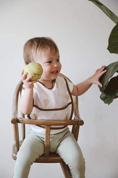 Oh La La Koala For Little Ones Pear Pattern Single Liquid Proof Baby Bib 6-36 Months