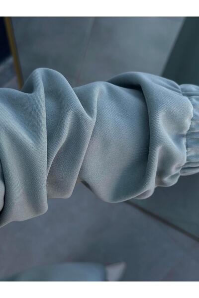 İkoll Beli Tünelli Gömlek Yaka Mint Renk Kadın Elbise