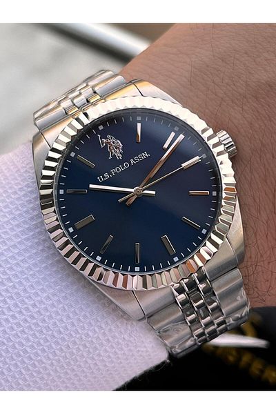 U.S. Polo Assn. U.S.Polo Assn Steel Case and Cord 2 Years Warranty 5 Atm Water Resistant Men Wristwatch E.Usp1111-02
