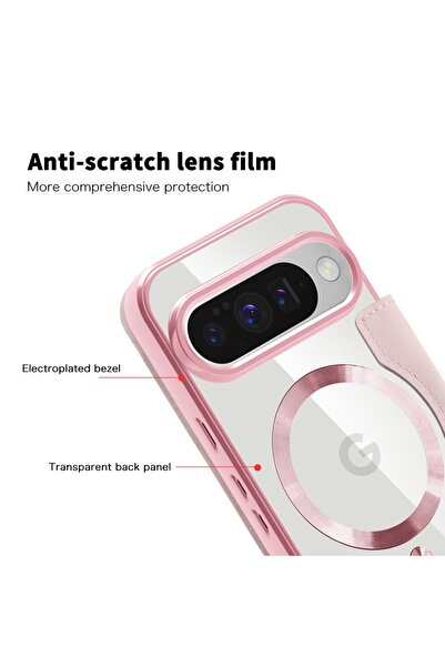 SKYDDAR INNOVATION Θήκη για Google Pixel 10 / 10 Pro, SmartMag Book, Magsafe, RFiD, Θήκη καρτών, σετ αυτοκόλλητων, ροζ