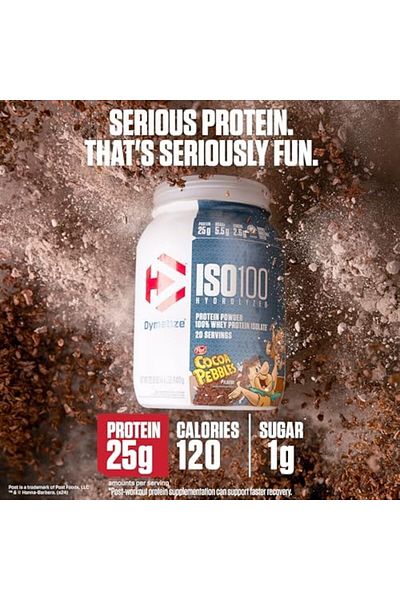 Dymatize ISO 100 Hydrolyzed Protein Powder (1.43 LB), Cocoa Pebbles 100% Whey Isolate Protein