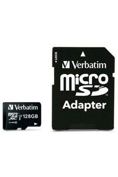 Verbatim Card memorie 47044 microSDXC Pro, 128 GB, Clasa 10, USH-I + Adaptor SD (Negru)