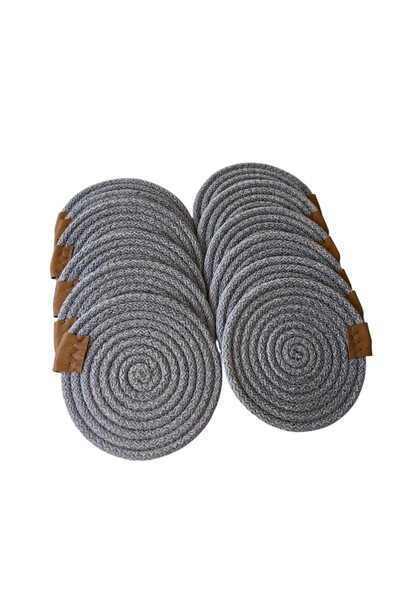 HHKARTS كوب من الجوت باللون الرمادي مقاس 13 سم 12 قطعة