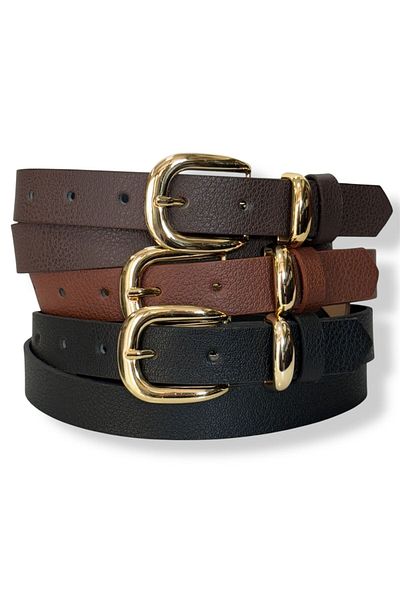 Kemerix Women's Gold Buckle Belt