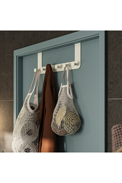 HALL BREATHE Beyaz Metal Kapı Üstü Askısı, 35x13 cm, şık ve fonksiyonel tasarım
