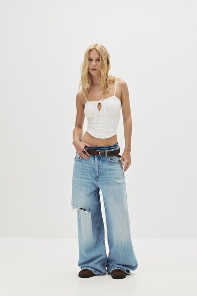 Pull & Bear Fisto işlemeli korse top