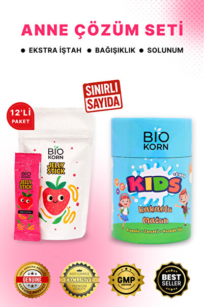 Biokorn Kids Kakaolu Macun + Jelly Stick 12’li – Çocuklar İçin Bağışıklık & İ...