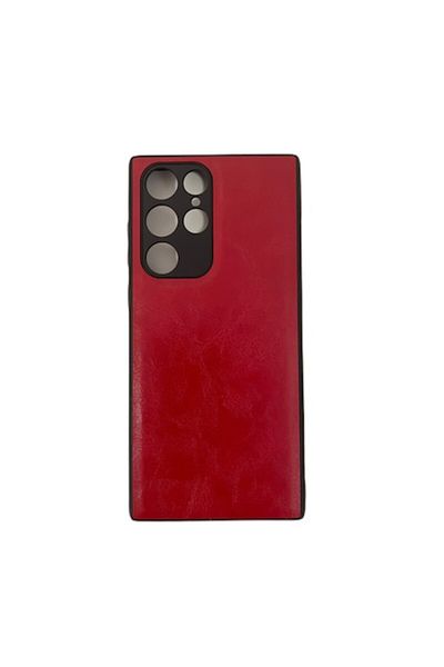 SOHO Protective Case Compatible with Samsung Galaxy S22 Ultra, Leather, Red