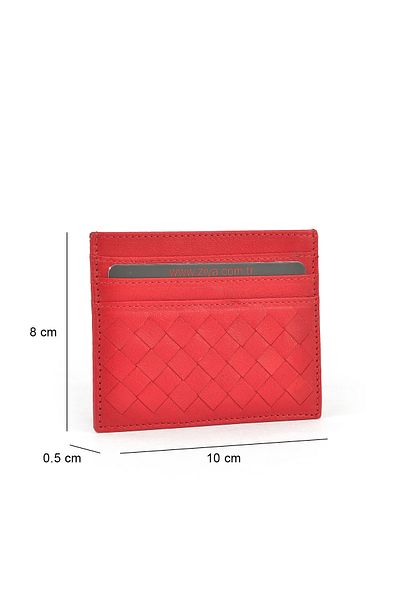 Ziya , Unisex Genuine Leather Card Holder 1539852Z05 Red