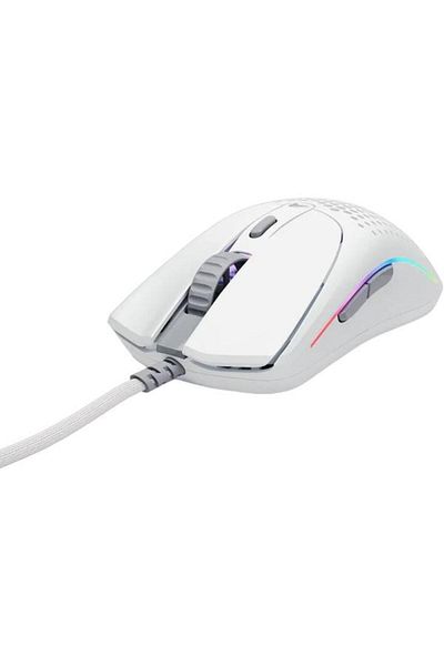 Glorious Mouse Gaming Model O 2 PRO, iluminare RGB, Cu fir, 26000 dpi (Alb)