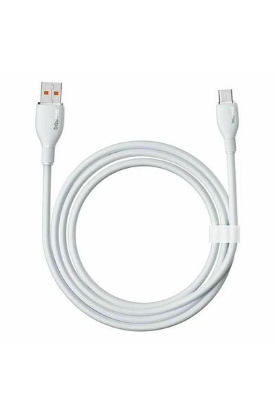 Baseus Cablu de date Pudding Series, USB la USB-C, 100W, Încărcare rapidă, 1.2m, Alb