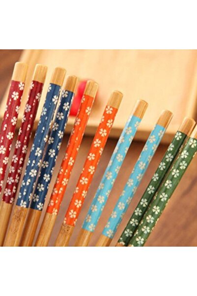 Duffa Bamboo Chopstick 10 Pieces Wooden Pattern Chinese Stick Reusable