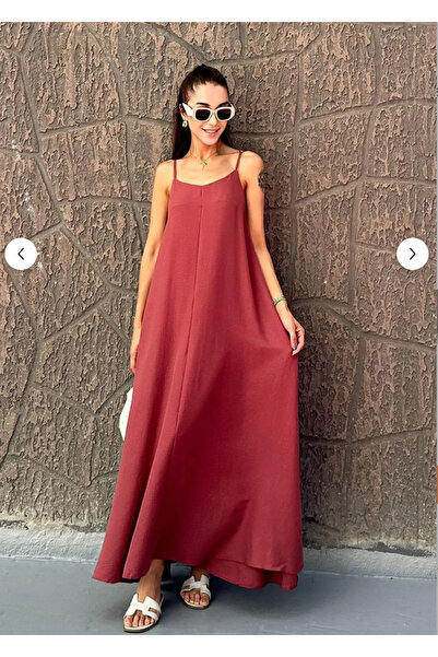 Zikuv Giyim ve Moda Tasarım Midi Length Full Lycra Dress with Adjustable Strap