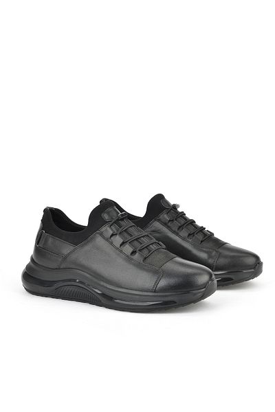 Ziya , Men's Genuine Leather Sneaker 153423Z703 Black