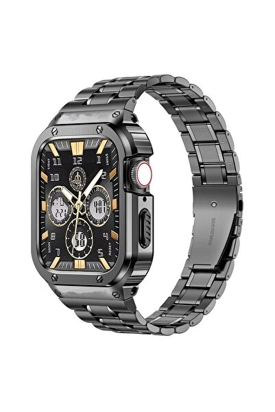 O Ozone Stainless Steel Watch Band with Case For Apple Watch Series 9/8/7 (45...