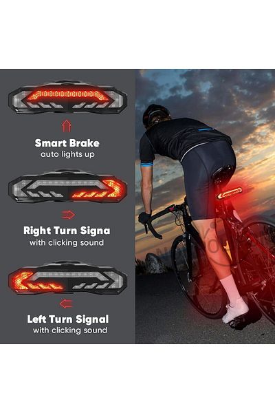 Generic Gywjioy Smart Bike Tail Light with Turn Signals and Brake Light, Automatic Safety Warning Bike Brake