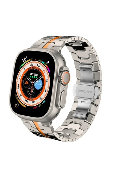 O Ozone سوار ساعة من التيتانيوم المعدني لساعة Apple Watch Ultra 2 مقاس 49 مم ...