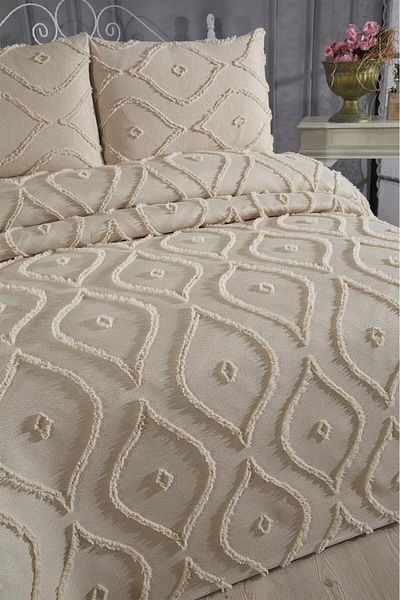 Çeyiz Diyarı Dowry Land Pirot 3 Piece Double Pique Set Beige