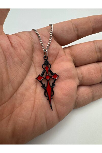 Yuchicly قلادة للرجال والنساء على شكل صليب قوطي أحمر من سايسينا - أنيقة، معدن...