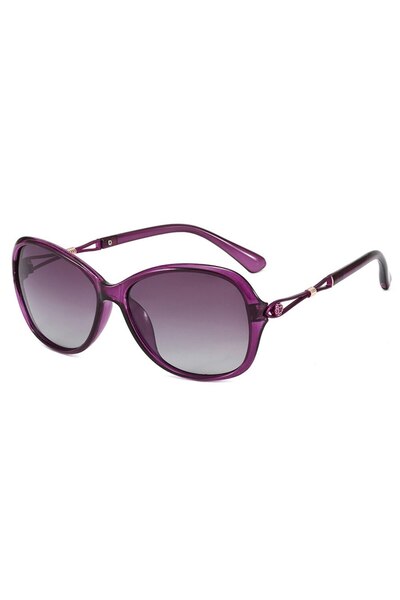 GERICOM Women's Sunglasses, Oversized Oval Shape, Polarized, UV Filter, Gradient Purple Lens, Purple Frame