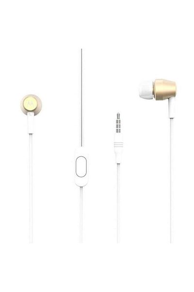 Motorola Casti Stereo In-ear Pace 200, Jack 3.5mm, Cablu 1.2m, Microfon, Control pe fir (Auriu)