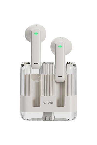 WIWU Căști True Wireless T21, Bluetooth 5.3, ENC, autonomie de 4 ore (alb)