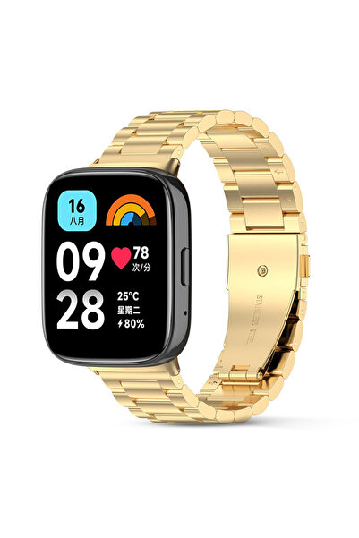 O Ozone سوار ساعة Redmi Watch 3 Active/Redmi Watch 3 Lite | سوار معدني | ذهبي