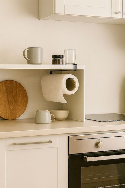 Vienev 2-Piece Metal Paper Towel Rack – Hangable Design Inside the Cabinet