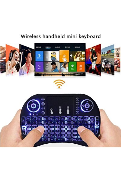 Wair Teknoloji Işıklı Kablosuz Mini Klavye Tv Televizyon Ps3 ps4 ps5 Uyumlu Dokunmatik Mouse