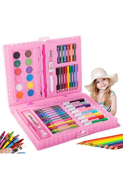 VERK Комплект за рисуване и живопис, кутия с 68 части, розов