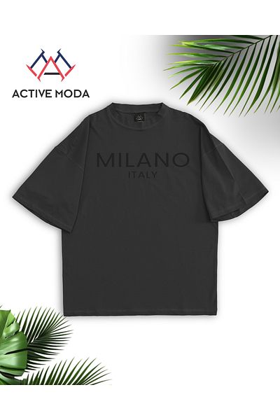 ACTIVE MODA - Cotton Printed Letter Oversize T-Shirt Large Size