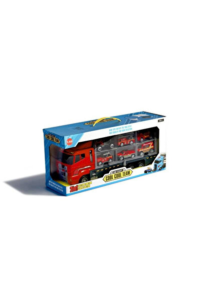 kik Set camion transport si masinute, KIK, +3 ani, Rosu