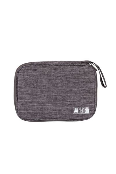 Bibilel Cable and Electronic Accessories Storage Case, 24x18x7.5 cm, Gray, JMB-BBL4043