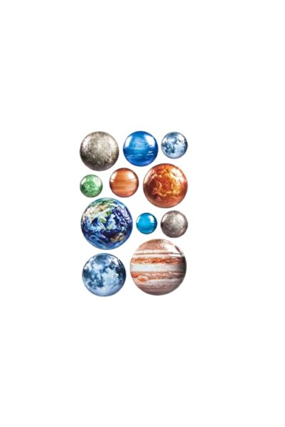 Bibilel Set stickere cu planete 3D, 11 planete autocolante decorative, 25x14 ...
