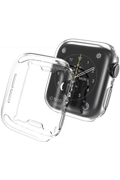 OEM Set 2 carcase pentru Apple Watch 7, 41 mm, Silicon, Albastru si Transparent