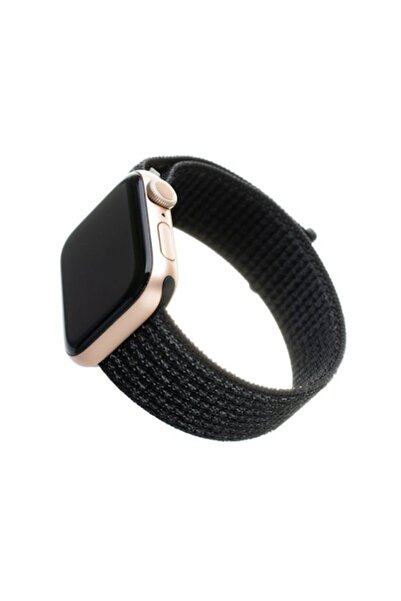 Authentic Curea Apple Watch, 42-44-45 mm, neagră cu accente portocalii