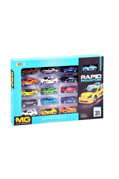 LukaKids Set masinute Luka, 16 bucati, metalice, multicolor, 7.5x3x2.5cm