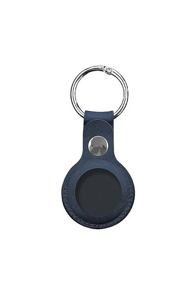 SOHO Leather Keychain Protector Compatible with Apple AirTag, Navy Blue