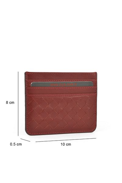 Ziya , Unisex Genuine Leather Card Holder 1539852Z06 Red Brown