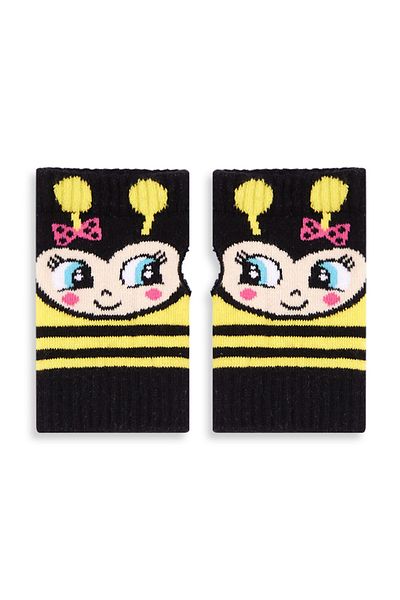 Denokids Bees Girl's Fingerless Gloves