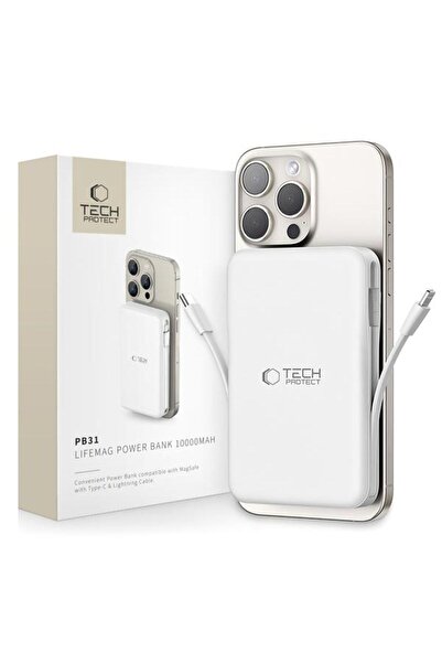 Tech-Protect External Battery PB31 LifeMag, 10000mAh, 15W, FQI, 1 x Lightning - 1 x QI - 1 x USB-A -