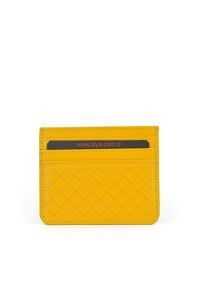 Ziya , Unisex Genuine Leather Card Holder 1539852Z06 Yellow