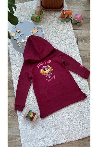 BabyDia Paw Patrol Printed Three Thread Hooded Dress