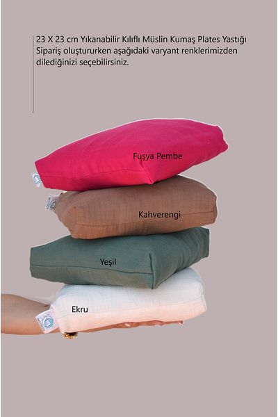 moonzy - minimalist & cozy Multi-Purpose Pilates and Support Pillow with Muslin Fabric – Plate Pillow with Washable Cover
