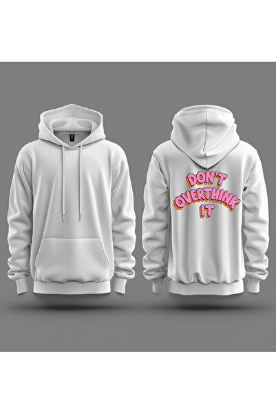 Sebesta Fashion New Season Dont Overthink It Printed 3 Thread Cotton Hooded S...