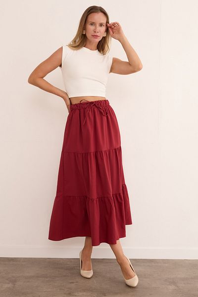 Fulla Moda Terry Cotton Fabric Skirt with Tie Waist
