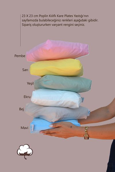 moonzy - minimalist & cozy Multi-Purpose Washable Pilates and Support Pillow with Cover – 100% Cotton Plate Pillow